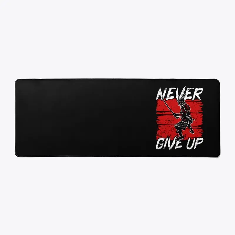 Never give up Japanese warrior design